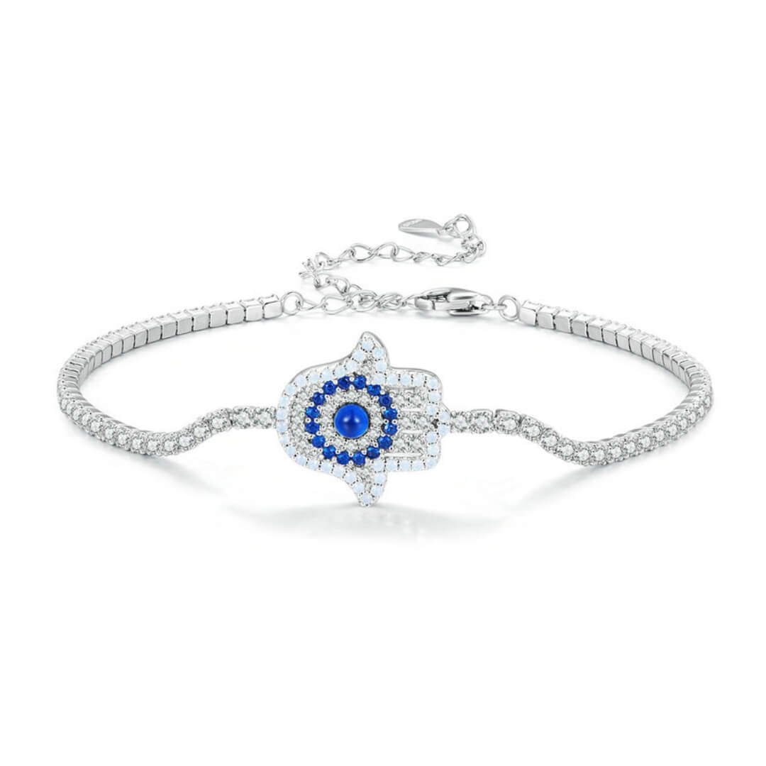 Pulseira Mão de Fátima com Cristais Zircônia (Prata 925)