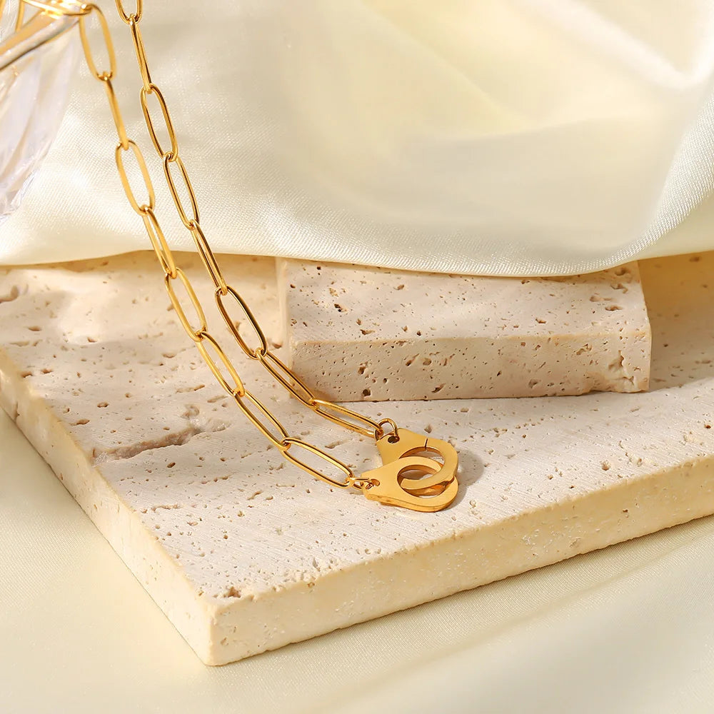 Colar Algemas Elos Compridos (Banhado a Ouro 18K)