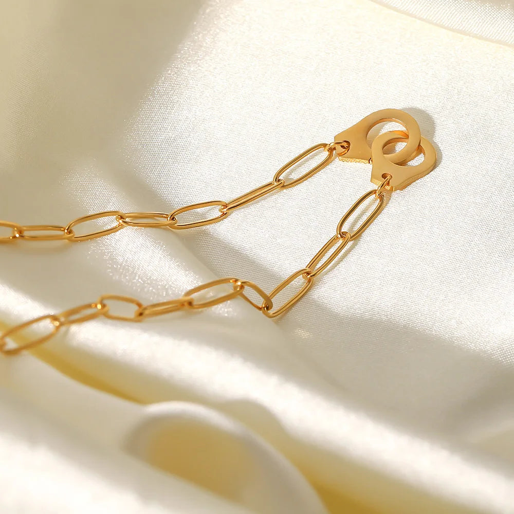 Colar Algemas Elos Compridos (Banhado a Ouro 18K)