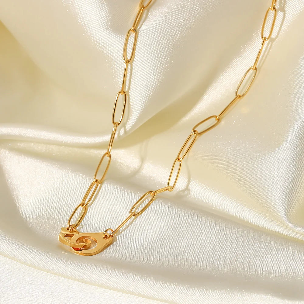 Colar Algemas Elos Compridos (Banhado a Ouro 18K)
