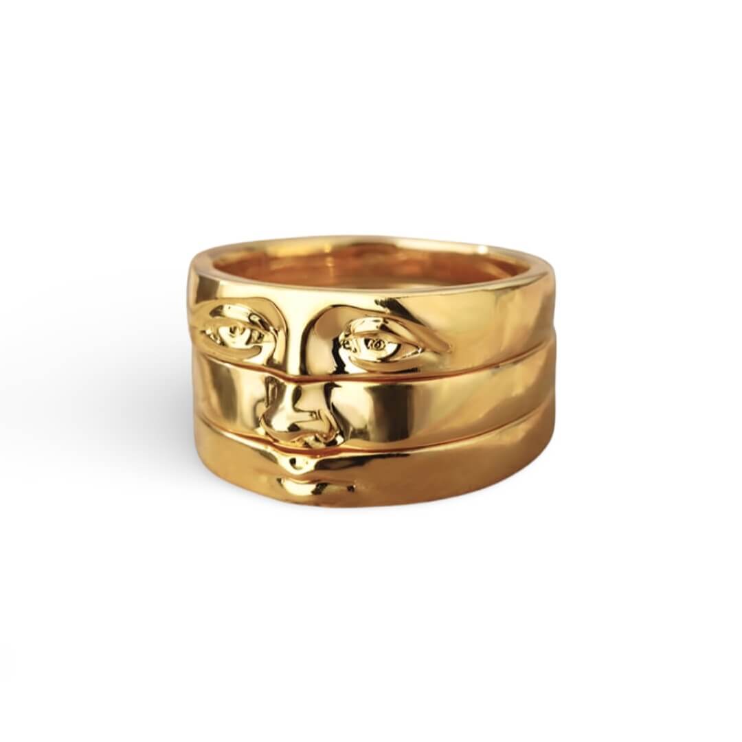 Kit de Anéis Visage (Banhado a Ouro 18K)
