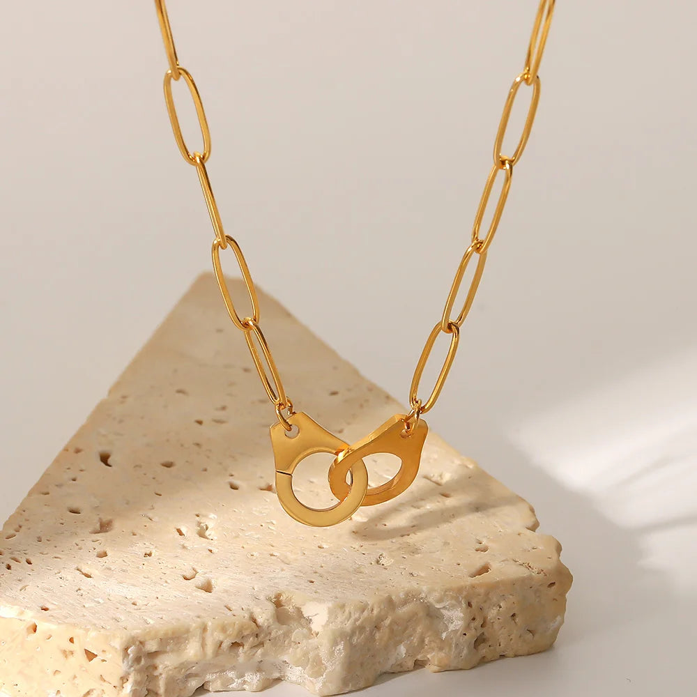 Colar Algemas Elos Compridos (Banhado a Ouro 18K)