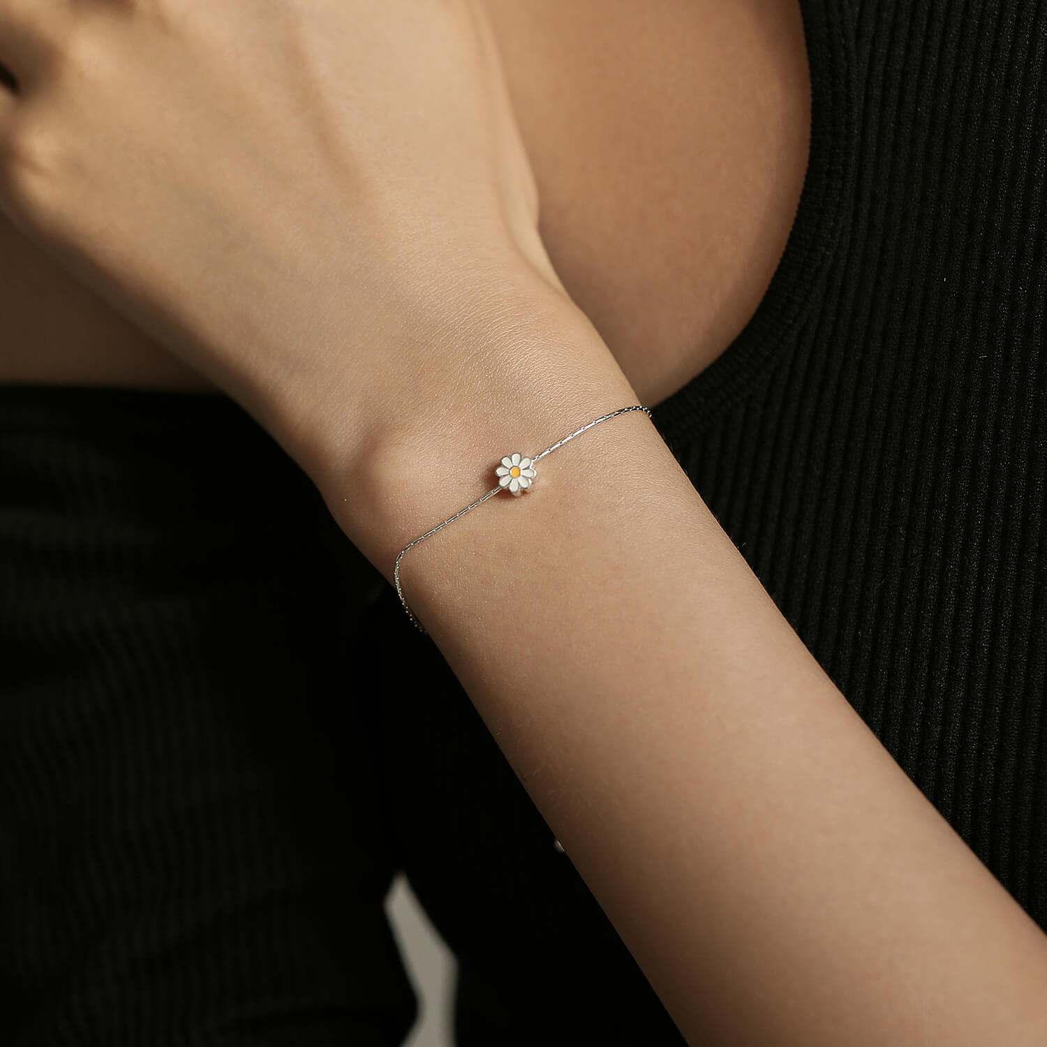 Conjunto Margarida: Colar + Pulseira (Prata 925)