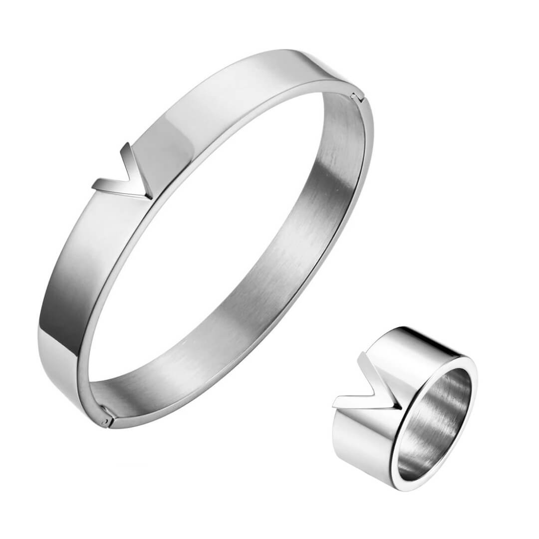 Conjunto Vivace: Bracelete + Anel (Banhados a Ouro 18K)