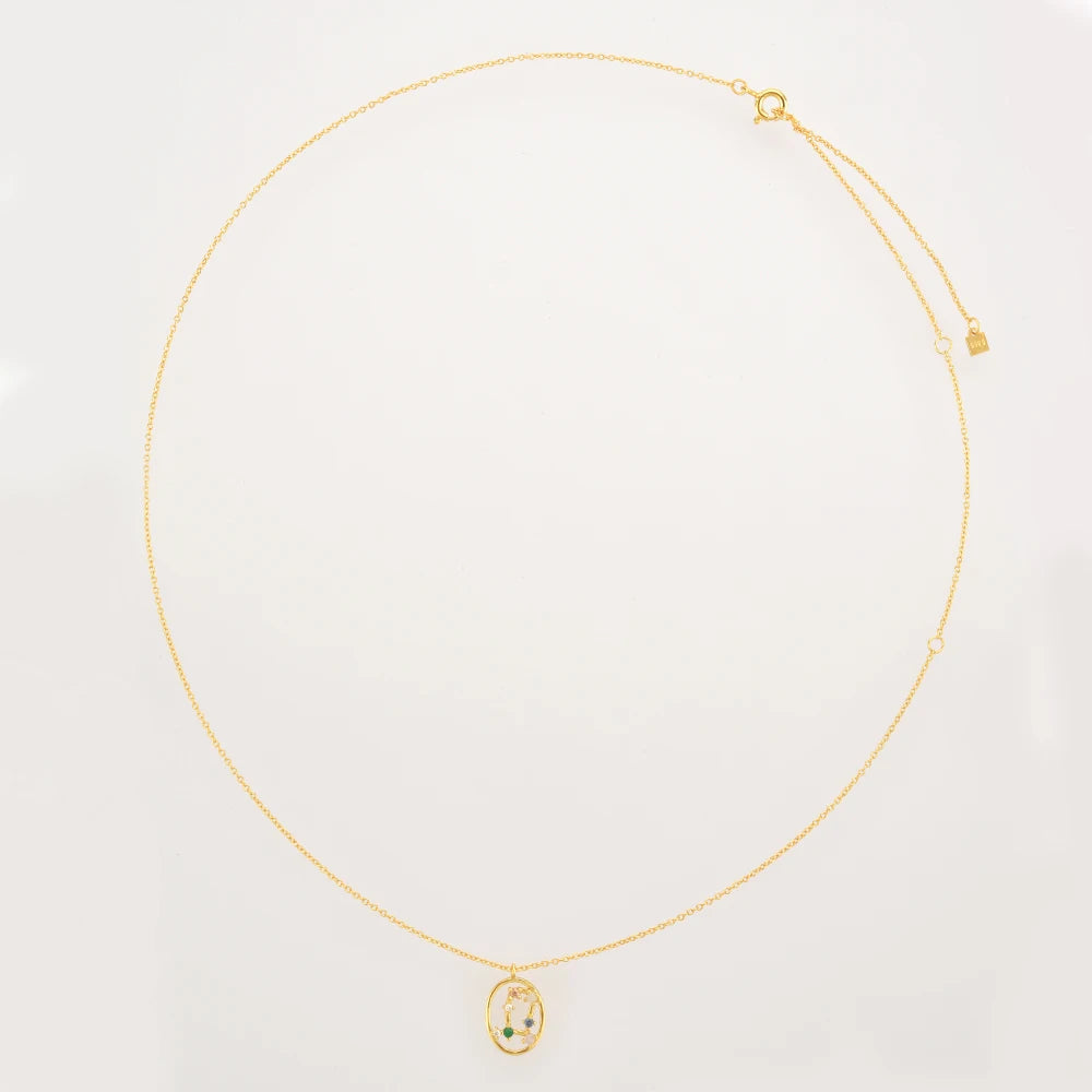 Colar Constelações do Zodíaco Zircônia Colorida (Banhado a Ouro 18K)