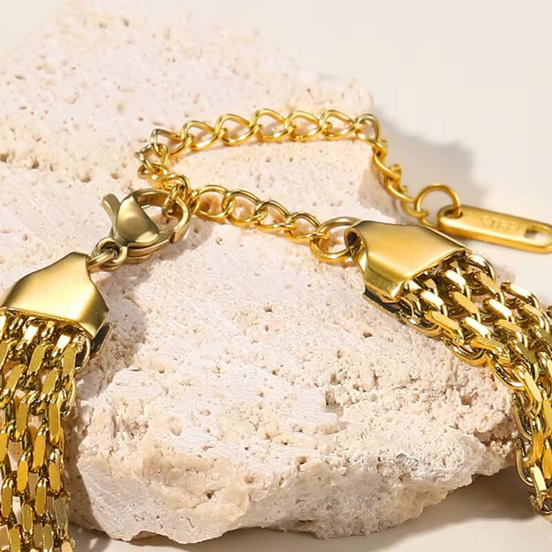Pulseira Malha Elegante (Banhada a Ouro)