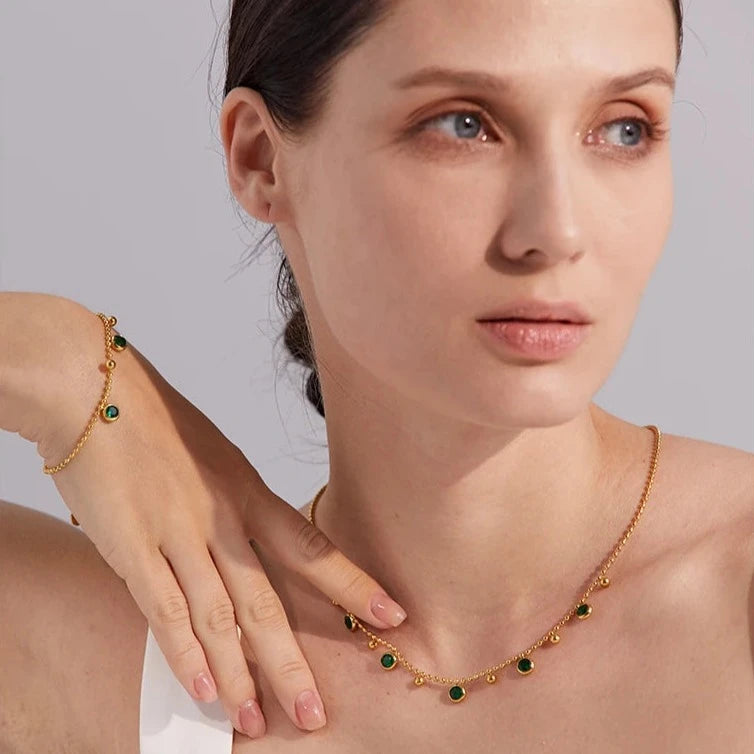 Pulseira Sofia com Cristais de Zircônia (Banhado a Ouro 18K)