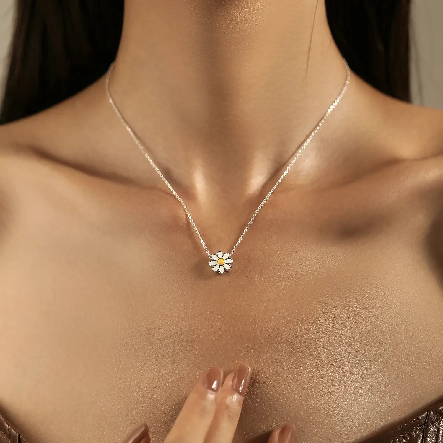 Conjunto Margarida: Colar + Pulseira (Prata 925)