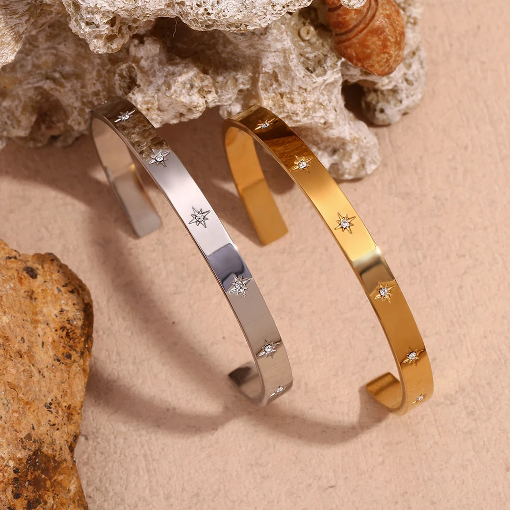 Bracelete Minimalista Louise Zircônia (Banhado a Ouro 18K)