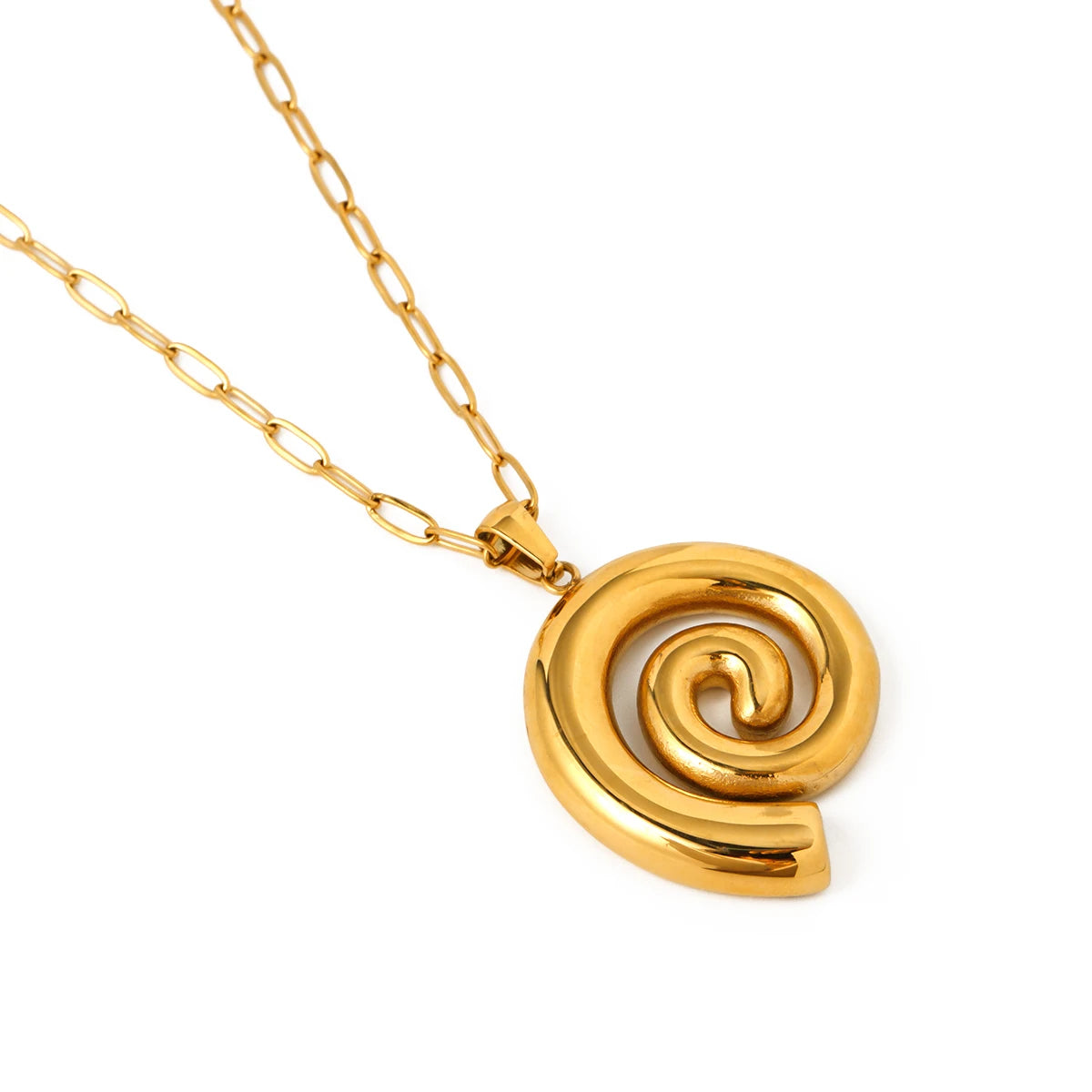 Colar Pingente Espiral Chuncky (Banhado a Ouro 18K)