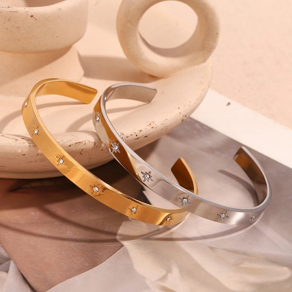 Bracelete Minimalista Louise Zircônia (Banhado a Ouro 18K)
