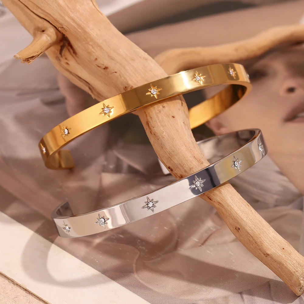 Bracelete Minimalista Louise Zircônia (Banhado a Ouro 18K)