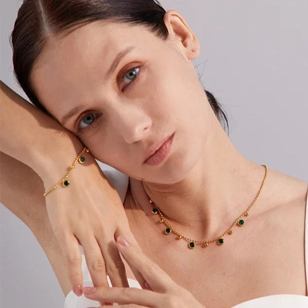 Pulseira Sofia com Cristais de Zircônia (Banhado a Ouro 18K)