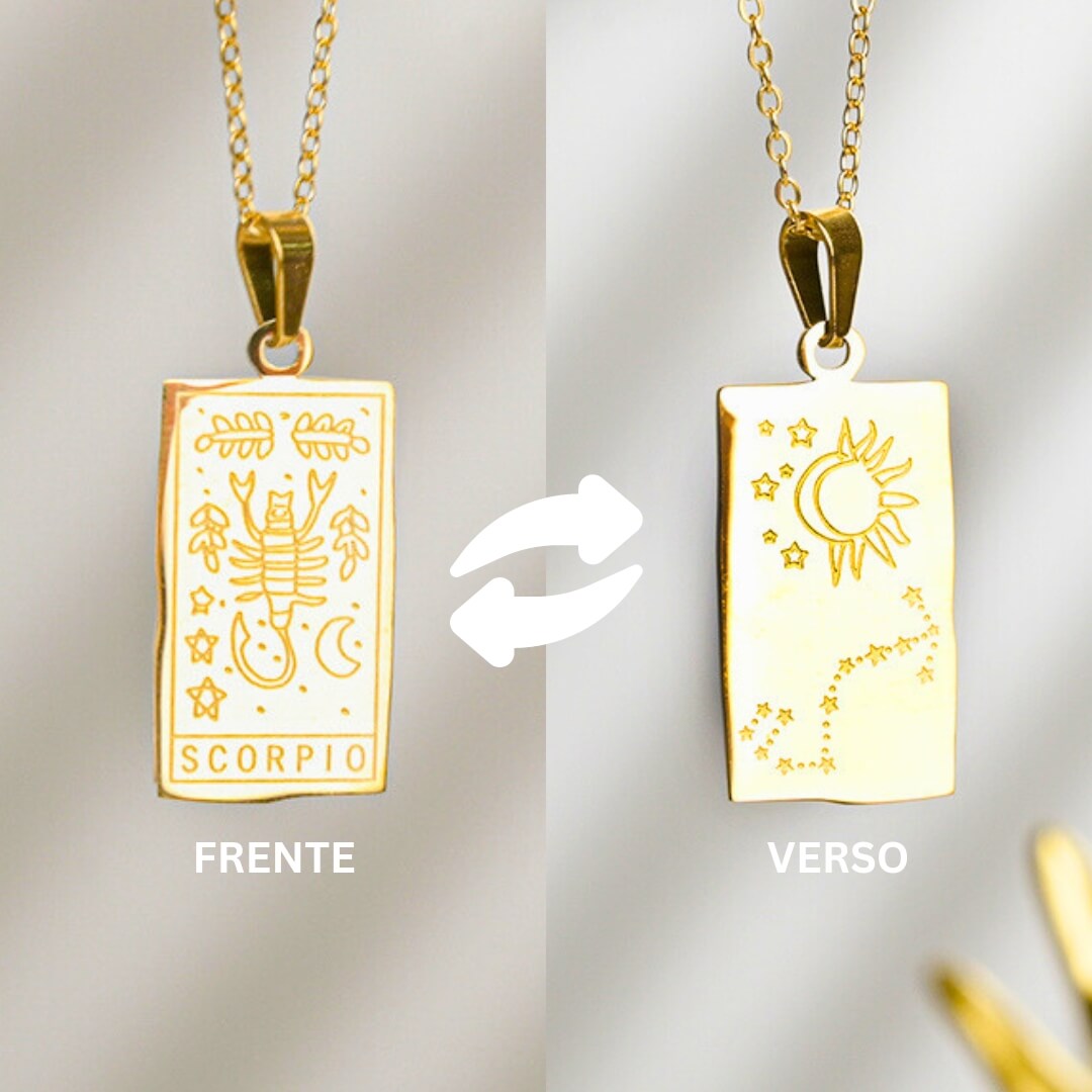 Coleção Zodíaco - Colares com Pingentes dos Signos (Banhado a Ouro 18K)