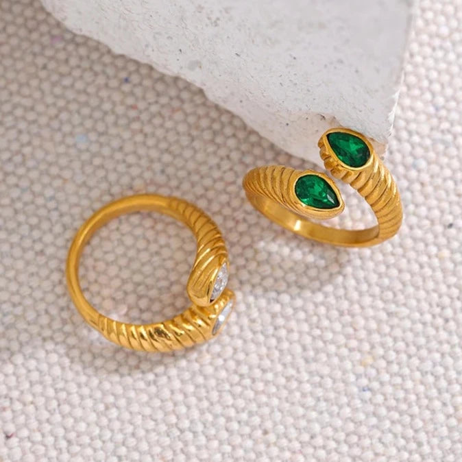 Anel Snake Zircônia Ajustável (Banhado a Ouro 18K)