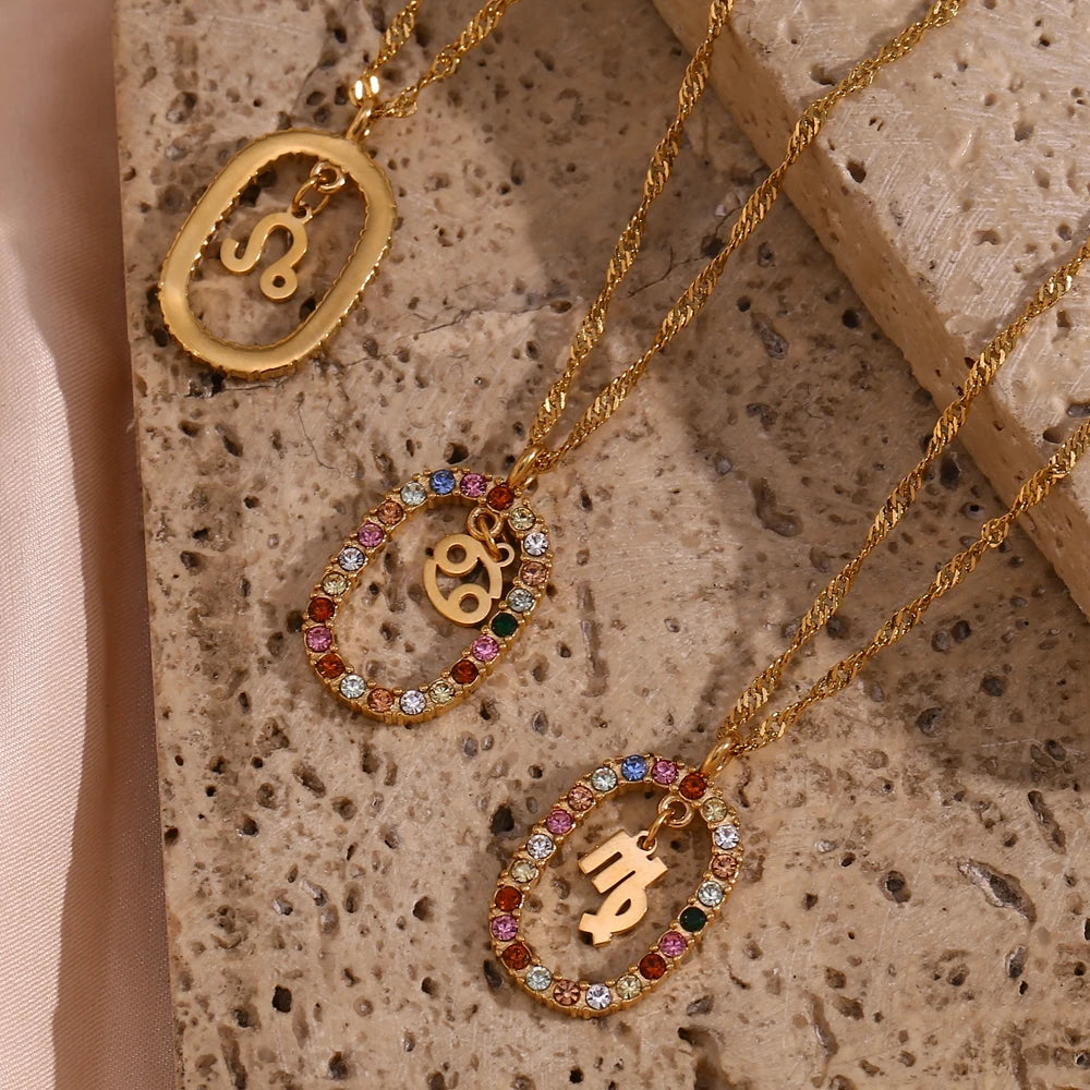 Colar Zodíaco Arco Íris Zircônia (Banhado a Ouro 18K)
