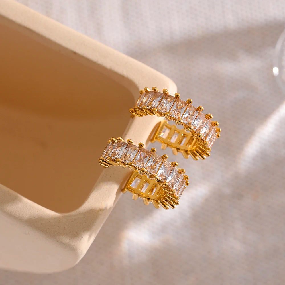 Brinco Argola Serena Zircônia (Banhado a Ouro 18K)