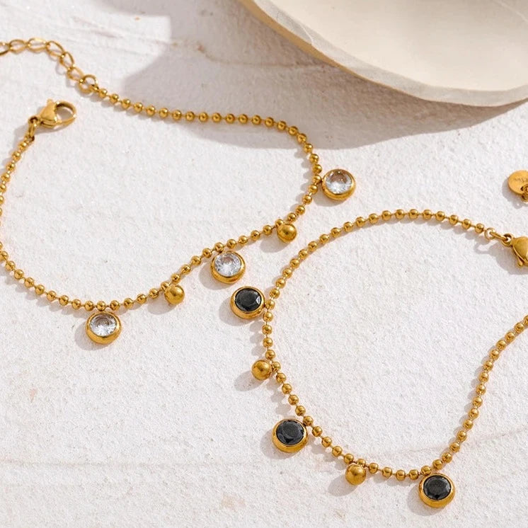 Pulseira Sofia com Cristais de Zircônia (Banhado a Ouro 18K)