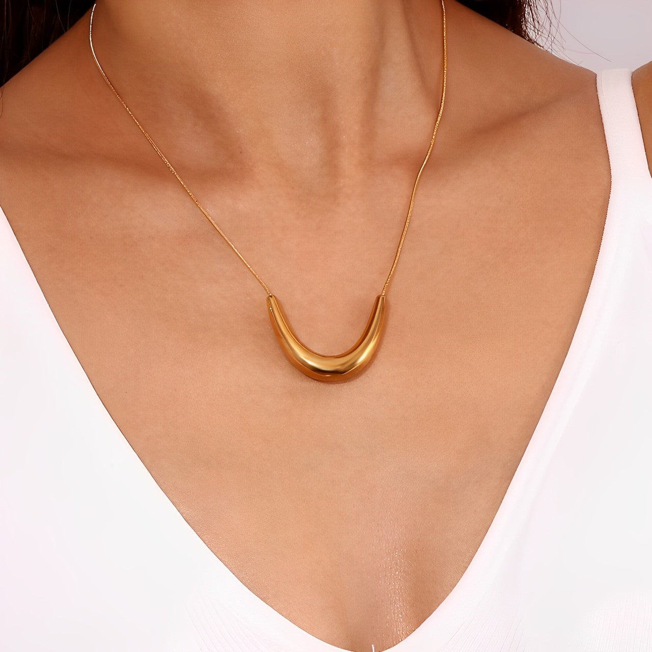 Colar Smile Choker Rabo de Rato (Banhado a Ouro 18K)