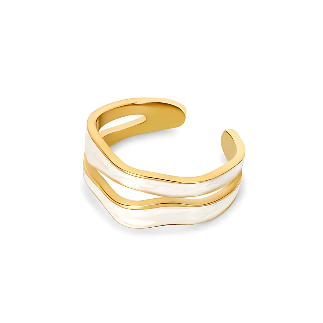 Anel Aurora Assimétrico Ajustável (Banhado a Ouro 18K)