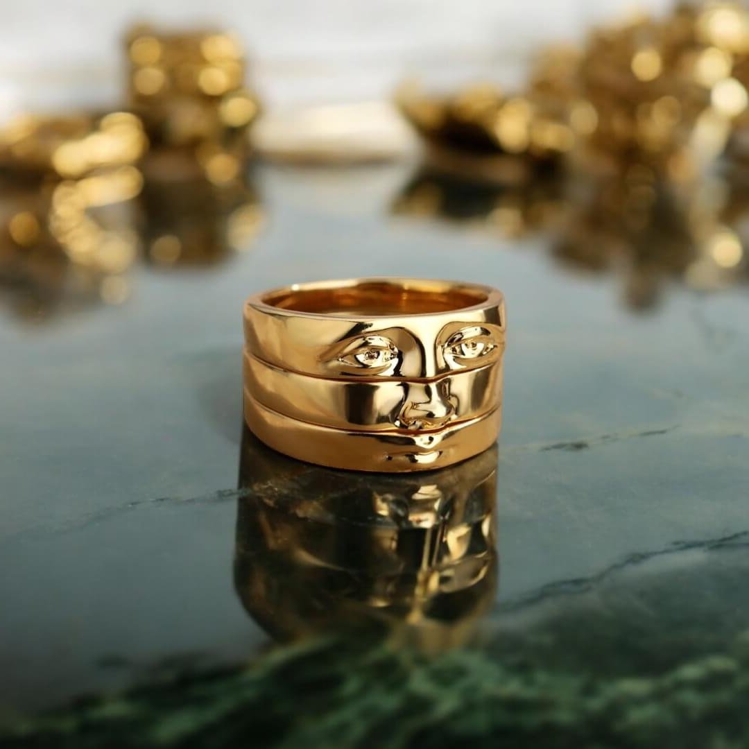 Kit de Anéis Visage (Banhado a Ouro 18K)