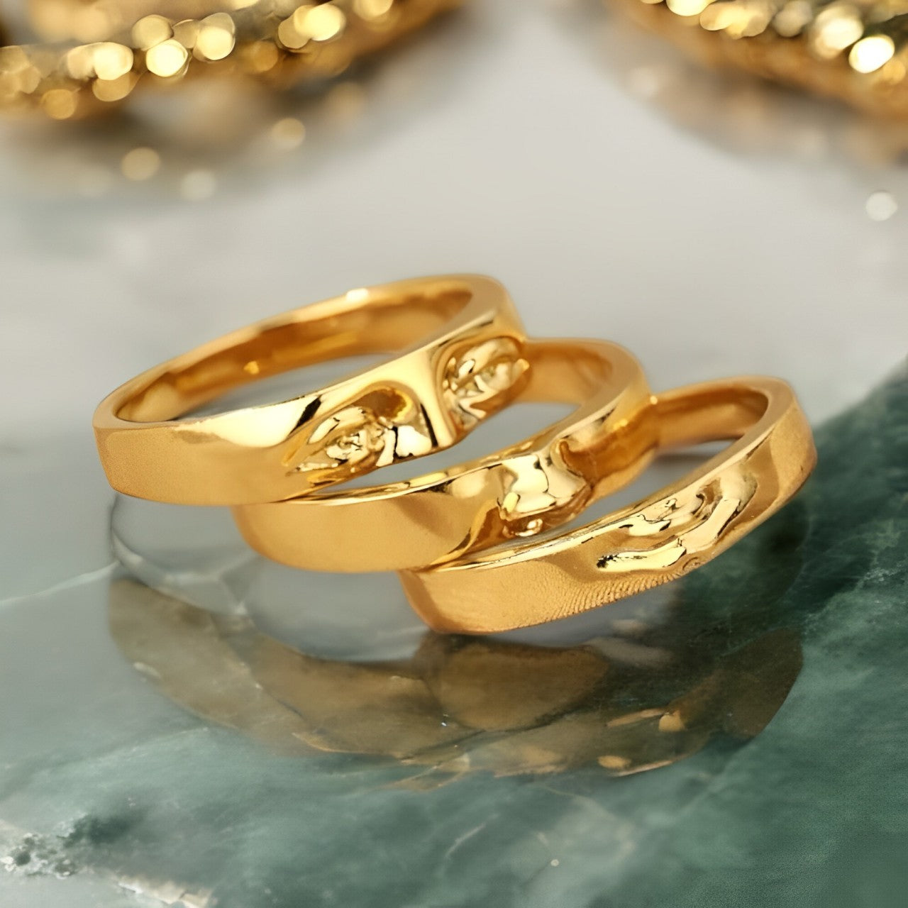 Kit de Anéis Visage (Banhado a Ouro 18K)