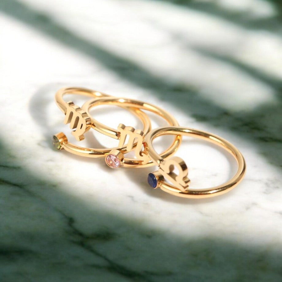 Anel Zodíaco (Banhado à Ouro 18K)