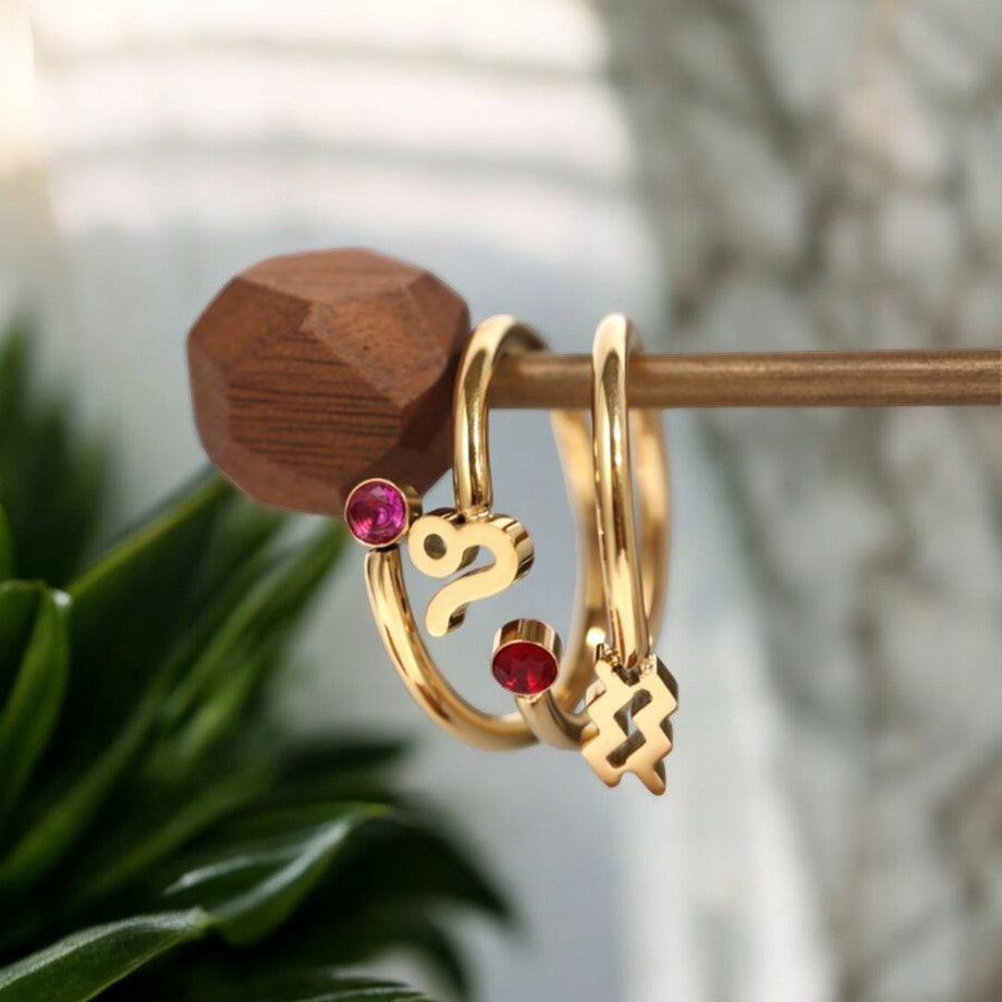 Anel Zodíaco (Banhado à Ouro 18K)