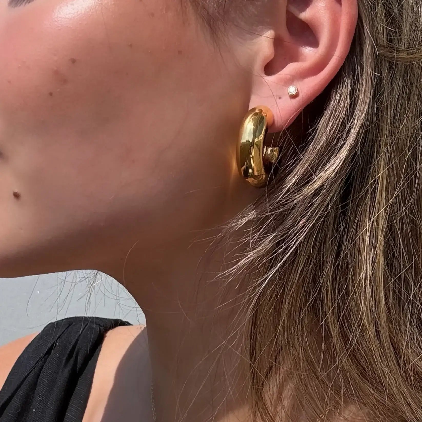 Brinco Argola Chunky (Banhado a Ouro)