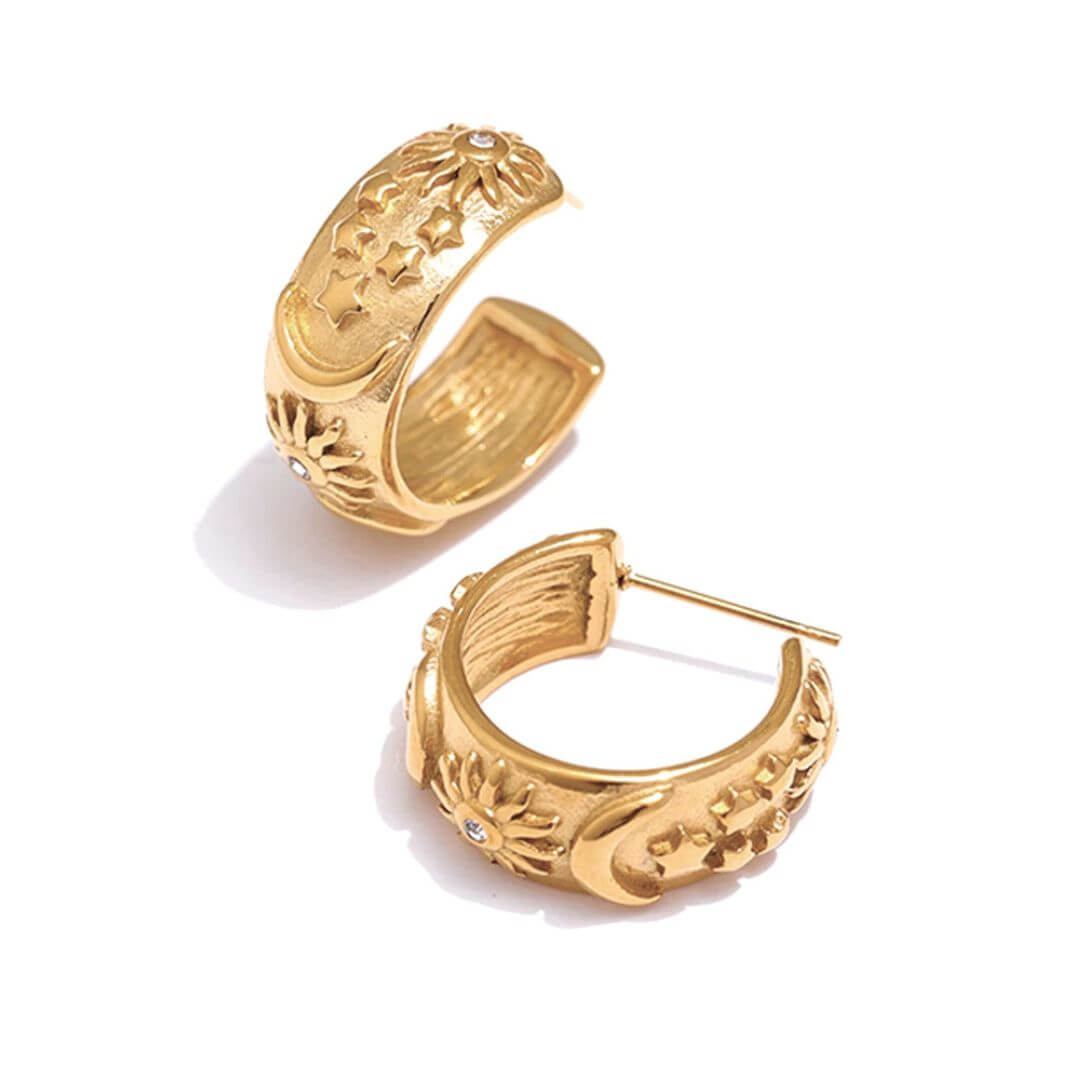 Brinco Argola Celeste (Banhado a Ouro 18K)