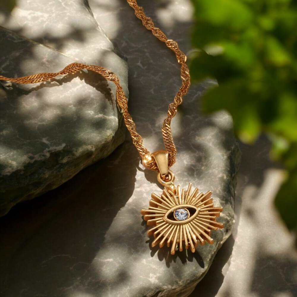 Colar Occhio Zircônia (Banhado a Ouro 18K)