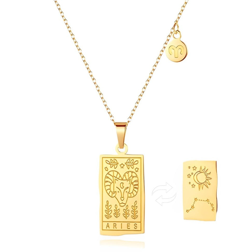 Coleção Zodíaco - Colares com Pingentes dos Signos (Banhado a Ouro 18K)