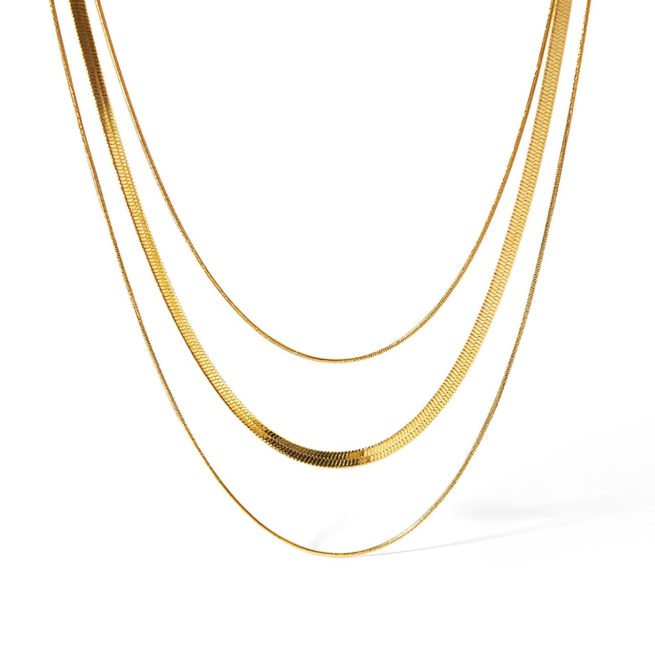 Mix Colar Malha e Rabo de Rato (Banhado a Ouro 18K)