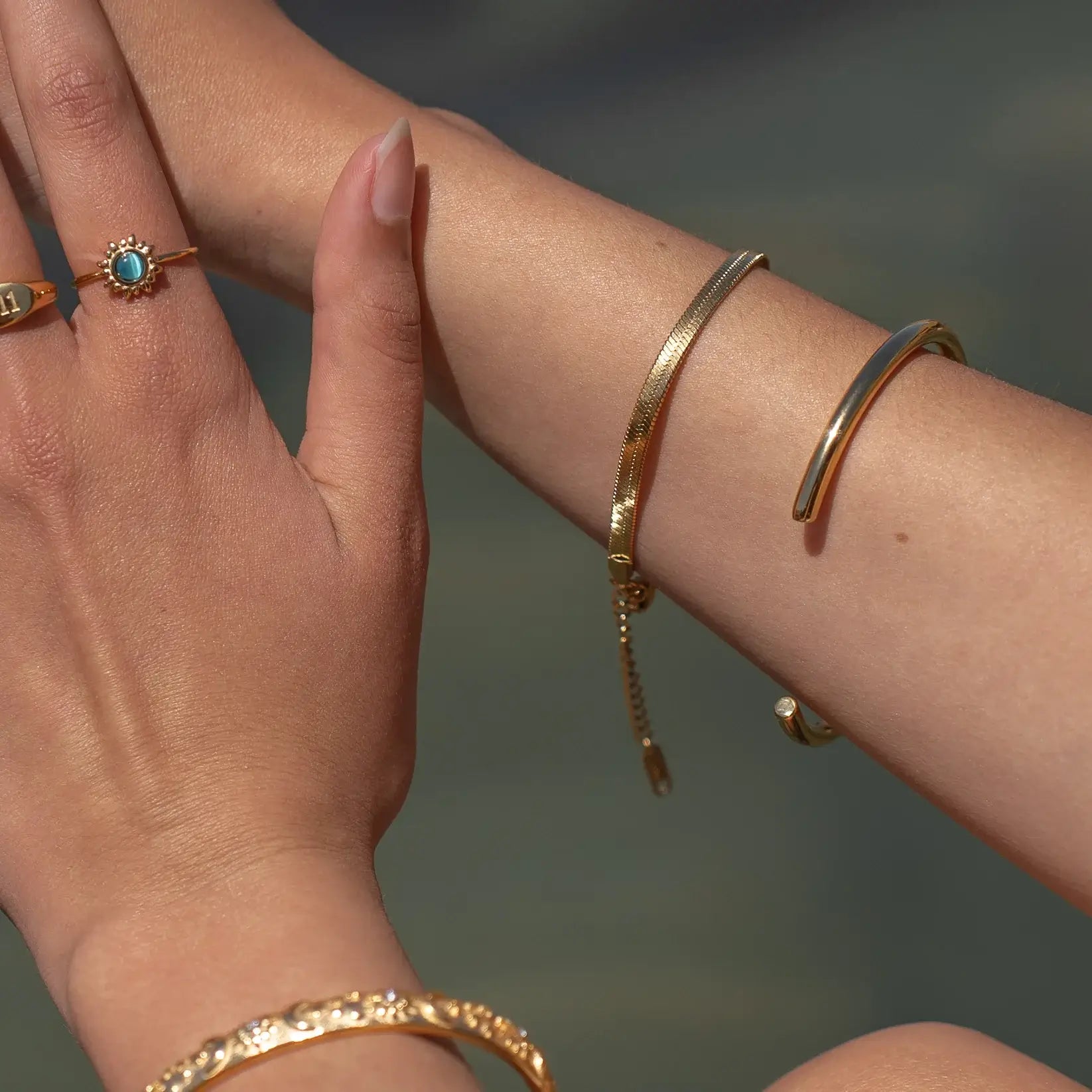 Pulseira Snake Malha (Banhada a Ouro)