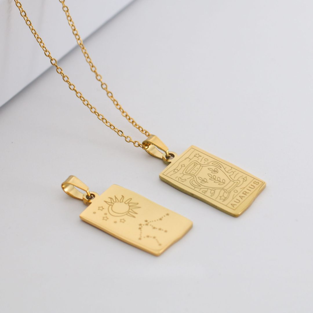 Coleção Zodíaco - Colares com Pingentes dos Signos (Banhado a Ouro 18K)