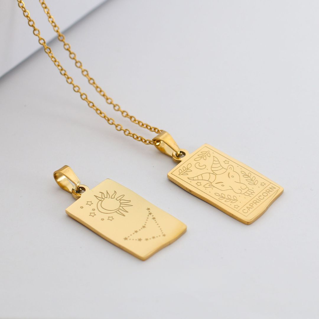 Coleção Zodíaco - Colares com Pingentes dos Signos (Banhado a Ouro 18K)