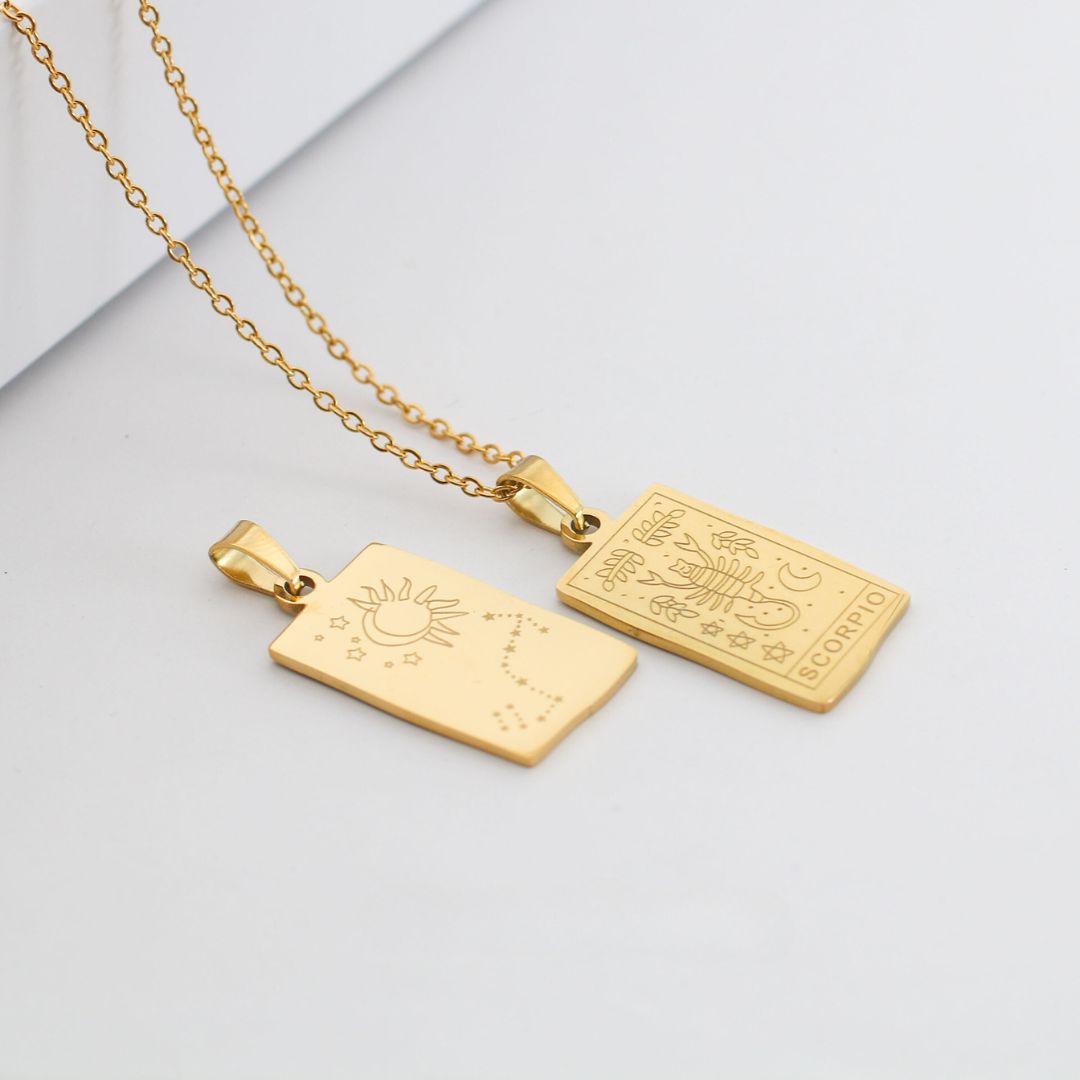 Coleção Zodíaco - Colares com Pingentes dos Signos (Banhado a Ouro 18K)