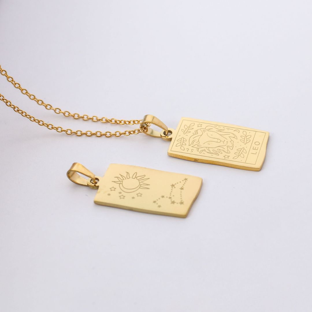 Coleção Zodíaco - Colares com Pingentes dos Signos (Banhado a Ouro 18K)