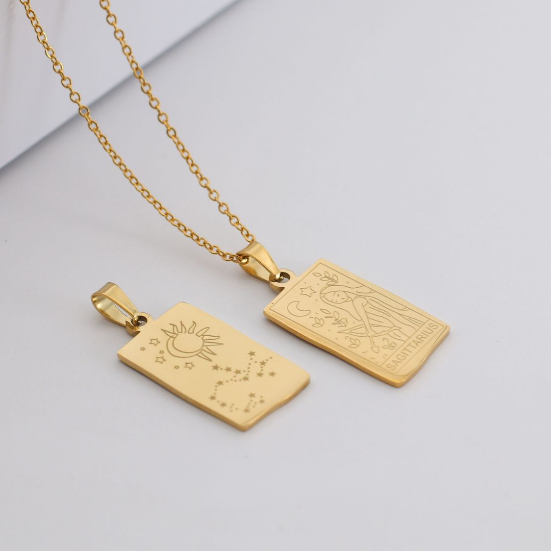 Coleção Zodíaco - Colares com Pingentes dos Signos (Banhado a Ouro 18K)