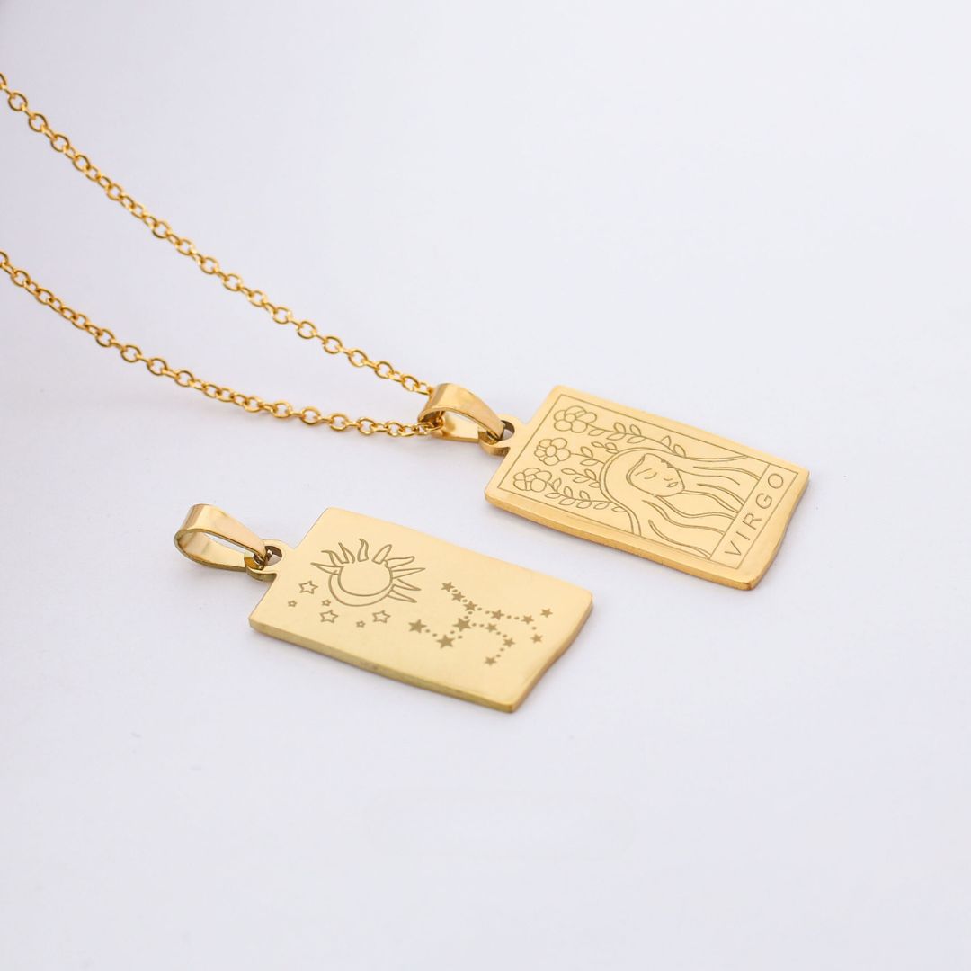 Coleção Zodíaco - Colares com Pingentes dos Signos (Banhado a Ouro 18K)