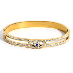 Bracelete Olho Grego Cravejado com Zircônia (Banhado a Ouro 18K)