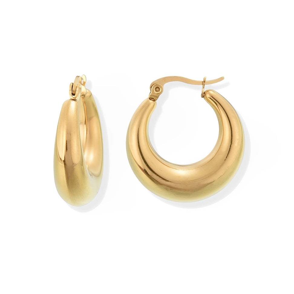 Brinco Argola Moon (Banhado a Ouro)