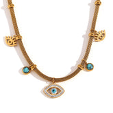 Colar Olho Grego com Pérola Turquesa (Banhado a Ouro 18K)