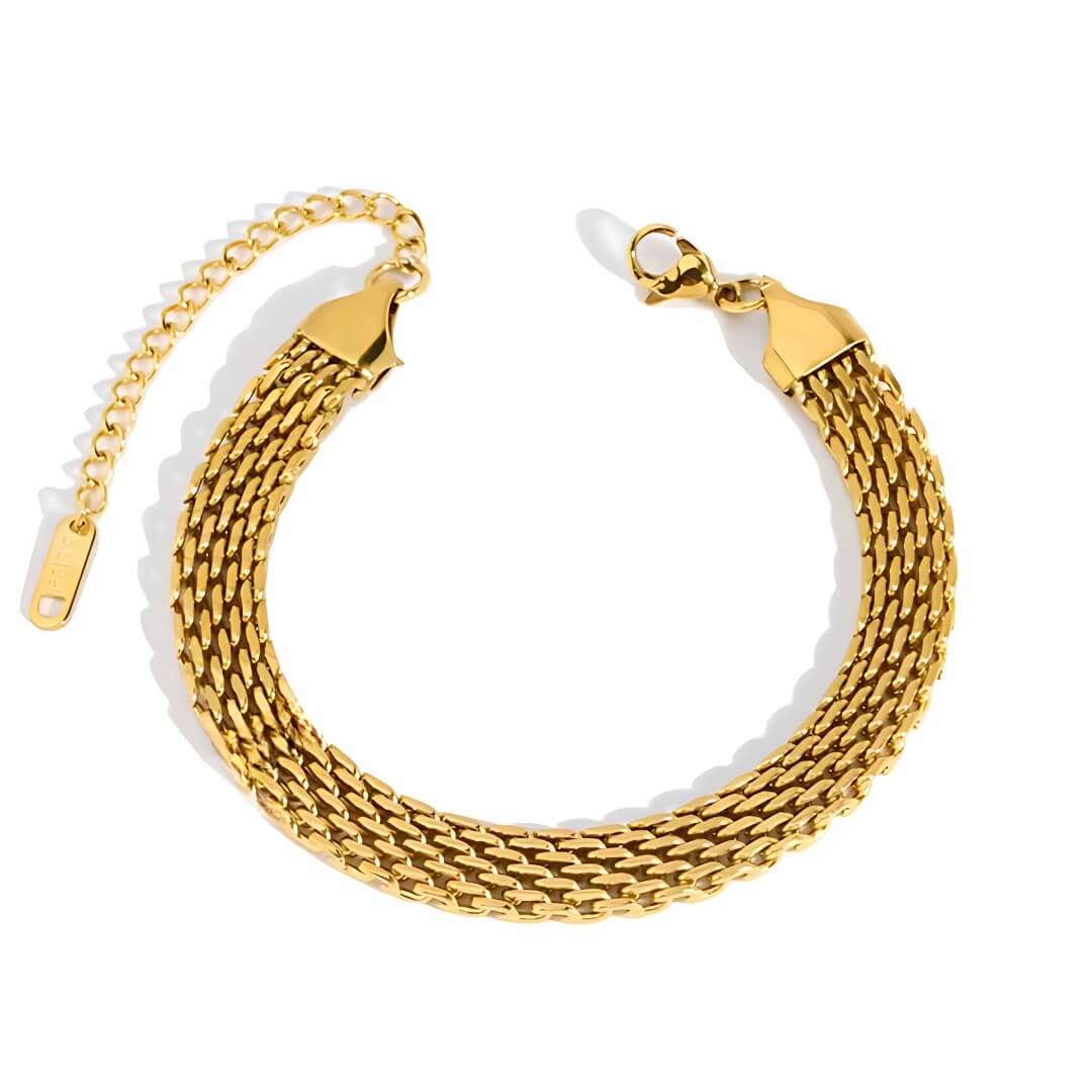 Pulseira Malha Elegante (Banhada a Ouro)
