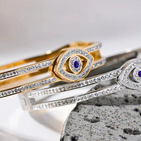 Bracelete Olho Grego Cravejado com Zircônia (Banhado a Ouro 18K)