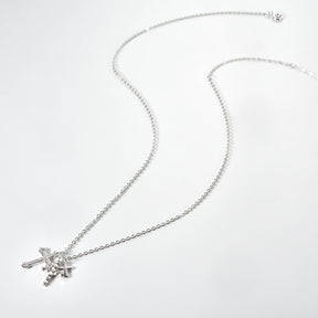 Colar Crucifixo Triplo Zircônia (Banhado a Ouro 18K)