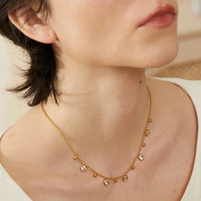 Colar Sofia com Cristais de Zircônia (Banhado a Ouro 18K)