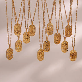Colar Zodíaco Corrente Trançada (Banhado a Ouro 18K)