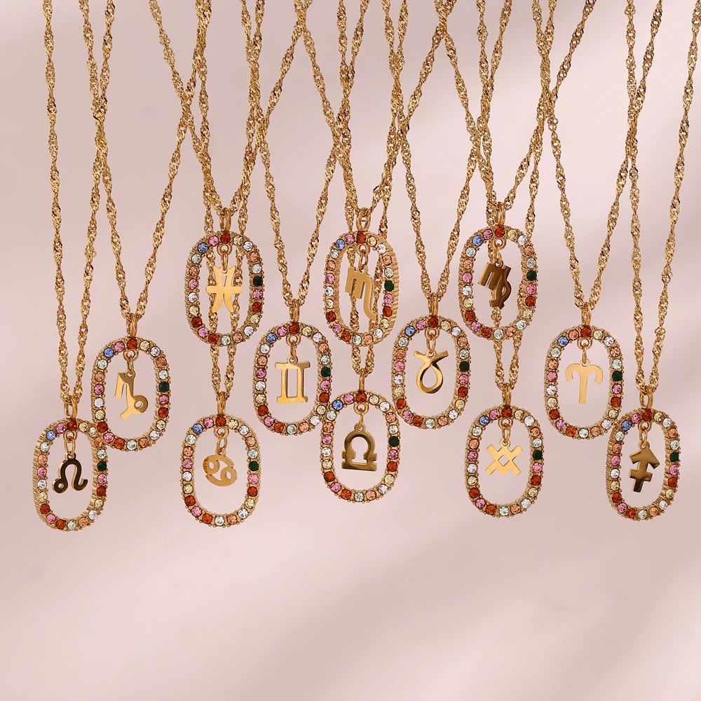 Colar Zodíaco Arco Íris Zircônia (Banhado a Ouro 18K)