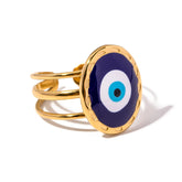 Anel Amuleto Olho Grego (Banhado a Ouro)